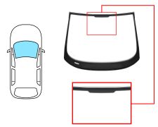 PARE-BRISE SEAT TOLEDO 2004-2009 AVANT / VERT / AVEC BASE MIROIR / JOINTS PRÉMONTÉS 