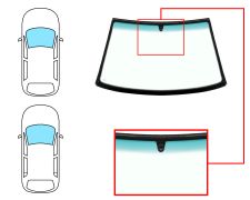 PARE-BRISE SEAT CORDOBA 1993-1997 2/4 PORTES / AVANT / VERT BANDE VERTE / AVEC BASE MIROIR / JOINT PRÉMONTÉ 