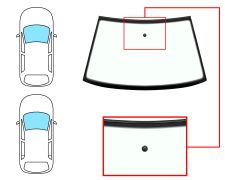 PARE-BRISE SEAT IBIZA 1997-1999 3/5 PORTES / AVANT / VERT / AVEC BASE MIROIR / JOINTS PRÉMONTÉS 