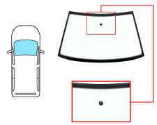 PARE-BRISE VOLKSWAGEN CADDY 1996-2004 AVANT / VERT / AVEC BASE MIROIR / JOINTS PRÉMONTÉS 