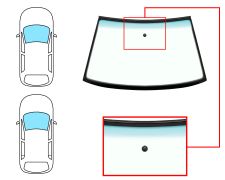 PARE-BRISE SEAT CORDOBA 1997-1999 2/4 PORTES / AVANT / VERT BANDE VERTE / AVEC BASE MIROIR / JOINTS PRÉMONTÉS 