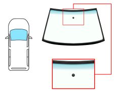 PARE-BRISE SEAT INCA 1995-2003 AVANT / VERT BANDE VERTE / AVEC BASE MIROIR / JOINTS PRÉMONTÉS 