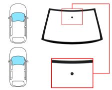 PARE-BRISE SEAT IBIZA 1999-2002 3/5 PORTES / AVANT / VERT / AVEC BASE MIROIR / JOINTS PRÉMONTÉS 