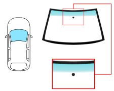 PARE-BRISE VOLKSWAGEN POLO CLASSIC / VARIANT 1995-2002 AVANT / VERT BANDE VERTE / AVEC BASE MIROIR / JOINTS PRÉMONTÉS 