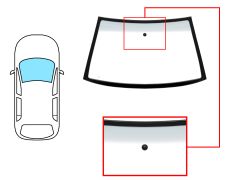 PARE-BRISE VOLKSWAGEN POLO CLASSIC / VARIANT 1995-2002 AVANT / VERT BANDE GRISE / AVEC BASE MIROIR / JOINTS PRÉMONTÉS 