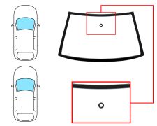 PARE-BRISE SEAT CORDOBA 1999-2002 2/4 PORTES / AVANT / VERT / AVEC BASE MIROIR / AVEC CAPTEUR / JOINTS PRÉMONTÉS