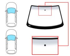 PARE-BRISE SEAT CORDOBA 2002-2008 4 PORTES / AVANT / VERT BANDE GRISE / AVEC BASE MIROIR / JOINTS PRÉMONTÉS 