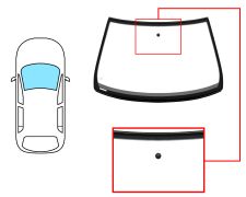 PARE-BRISE SEAT LEON 1999-2005 AVANT / VERT / AVEC BASE MIROIR / JOINTS PRÉMONTÉS 