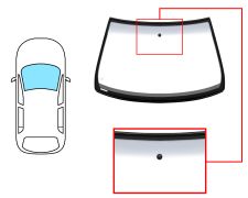 PARE-BRISE SEAT LEON 1999-2005 AVANT / VERT BANDE GRISE / AVEC BASE MIROIR / JOINTS PRÉMONTÉS 