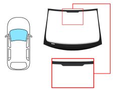 PARE-BRISE SEAT LEON 2005-2009 AVANT / VERT / AVEC BASE MIROIR / JOINTS PRÉMONTÉS 