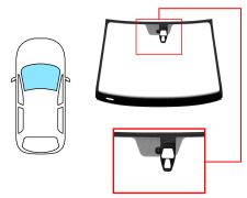 PARE-BRISE SEAT MII 2012-2020 3/5 PORTES / AVANT / VERT / AVEC BASE MIROIR / AVEC SUPPORT CAMÉRA / JOINTS PRÉMONTÉS 