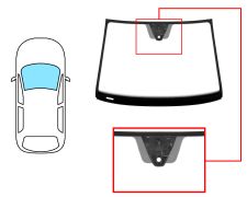 PARE-BRISE SKODA CITIGO 2012-2019 3/5 PORTES / AVANT / VERT / AVEC BASE MIROIR / AVEC CAPTEUR / AVEC SUPPORT CAMÉRA / JOINTS PRÉMONTÉS 