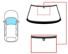 PARE-BRISE SEAT TOLEDO 1991-1999 AVANT / CLAIR / AVEC BASE MIROIR / JOINTS PRÉMONTÉS