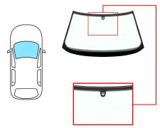PARE-BRISE SEAT TOLEDO 1991-1999 AVANT / VERT / AVEC BASE MIROIR / JOINTS PRÉMONTÉS