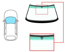 PARE-BRISE SEAT TOLEDO 1991-1998 AVANT / VERT BANDE VERTE / AVEC BASE MIROIR / JOINTS PRÉMONTÉS