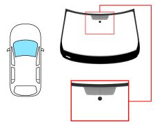 PARE-BRISE SEAT TOLEDO 2012-2019 AVANT / VERT / AVEC BASE MIROIR / JOINTS PRÉMONTÉS 