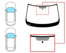 PARE-BRISE SKODA RAPID 2013-2016 5 PORTES / BREAK / AVANT / VERT / AVEC BASE MIROIR / JOINTS PRÉMONTÉS 
