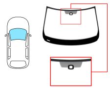 PARE-BRISE SEAT TOLEDO 2012-2019 AVANT / VERT / AVEC BASE MIROIR / AVEC CAPTEUR / JOINTS PRÉMONTÉS 