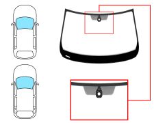 PARE-BRISE SKODA RAPID 2013-2016 5 PORTES / BREAK / AVANT / VERT / ACOUSTIQUE / AVEC BASE MIROIR / AVEC CAPTEUR MODIFIÉ / JOINTS PRÉMONTÉS 