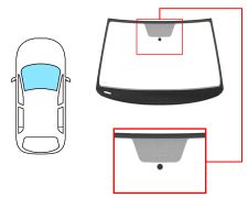 PARE-BRISE SEAT ARONA 2017-2019 AVANT / VERT / AVEC BASE MIROIR / JOINTS PRÉMONTÉS / HAUTEUR 973MM