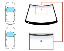 PARE-BRISE SKODA FABIA 1999-2004 4/5 PORTES / BREAK / AVANT / VERT BANDE GRISE / AVEC BASE MIROIR / JOINTS PRÉMONTÉS 