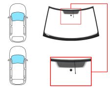 PARE-BRISE SKODA FABIA 2007-2010 5 PORTES / BREAK / AVANT / VERT / ANTENNE / AVEC BASE MIROIR / JOINTS PRÉMONTÉS 