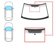 PARE-BRISE SKODA FABIA 2007-2010 5 PORTES / BREAK / AVANT / VERT BANDE GRISE / AVEC BASE MIROIR / JOINTS PRÉMONTÉS 