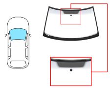 PARE-BRISE SKODA ROOMSTER 2006-2010 AVANT / VERT BANDE GRISE / AVEC BASE MIROIR / JOINTS PRÉMONTÉS 