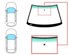 PARE-BRISE SKODA OCTAVIA 1997-2000 5 PORTES / BREAK / AVANT / VERT BANDE VERTE / AVEC BASE MIROIR / JOINTS PRÉMONTÉS 