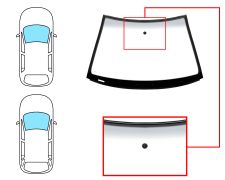 PARE-BRISE SKODA OCTAVIA 1997-2000 5 PORTES / BREAK / AVANT / VERT BANDE GRISE / AVEC BASE MIROIR / JOINTS PRÉMONTÉS 