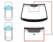 PARE-BRISE SKODA OCTAVIA 2004-2009 5 PORTES / BREAK / AVANT / VERT BANDE GRISE / AVEC BASE MIROIR / JOINTS PRÉMONTÉS 