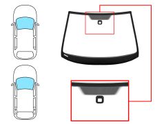 PARE-BRISE SKODA OCTAVIA 2004-2009 5 PORTES / BREAK / AVANT / VERT / AVEC BASE MIROIR / AVEC CAPTEUR / JOINTS PRÉMONTÉS 