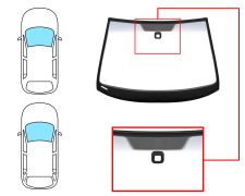 PARE-BRISE SKODA OCTAVIA 2004-2009 5 PORTES / BREAK / AVANT / VERT BANDE GRISE / AVEC BASE MIROIR / AVEC CAPTEUR / JOINTS PRÉMONTÉS 