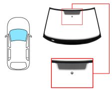 PARE-BRISE SKODA YETI 2009-2013 AVANT / VERT / AVEC BASE MIROIR / JOINTS PRÉMONTÉS EN HAUT ET EN BAS