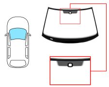 PARE-BRISE SKODA YETI 2009-2013 AVANT / VERT / AVEC BASE MIROIR / AVEC CAPTEUR CARRÉ / JOINTS PRÉMONTÉS EN HAUT ET EN BAS