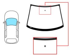 PARE-BRISE SMART FORFOUR 2004-2007 AVANT / VERT / AVEC BASE MIROIR