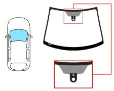 PARE-BRISE SMART FORFOUR 2004-2007 AVANT / VERT / AVEC BASE MIROIR / AVEC CAPTEUR