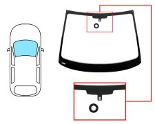 PARE-BRISE SMART FORTWO 2007-2012 COUPÉ / CABRIOLET / AVANT / VERT / AVEC BASE MIROIR / AVEC CAPTEUR