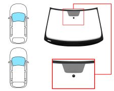PARE-BRISE SKODA FABIA 2014-2018 5 PORTES / BREAK / AVANT / VERT / ACOUSTIQUE / AVEC BASE MIROIR A 17CM DU BORD / JOINTS PRÉMONTÉS 