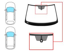 PARE-BRISE SKODA FABIA 2014-2018 5 PORTES / BREAK / AVANT / VERT / ACOUSTIQUE / AVEC BASE MIROIR / AVEC CAPTEUR ROND / JOINTS PRÉMONTÉS 