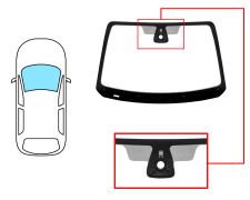 PARE-BRISE SMART FORTWO EQ 2020-2024 AVANT / VERT / AVEC BASE MIROIR / AVEC SUPPORT CAMÉRA / AVEC CAPTEUR