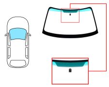 PARE-BRISE SUBARU FORESTER 2002-2005 AVANT / VERT BANDE VERTE / AVEC BASE MIROIR