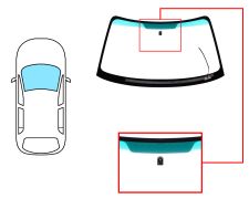 PARE-BRISE SUBARU FORESTER 2002-2005 AVANT / VERT BANDE VERTE / CHAUFFANT / AVEC BASE MIROIR