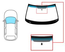 PARE-BRISE SUBARU FORESTER 2007-2013 AVANT / VERT BANDE BLEUE / CHAUFFANT / AVEC BASE MIROIR