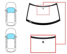 PARE-BRISE SUZUKI SWIFT 2010-2014 3/5 PORTES / AVANT / VERT / AVEC BASE MIROIR / JOINTS PRÉMONTÉS