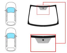 PARE-BRISE TOYOTA AURIS 2007-2010 3/5 PORTES / AVANT / VERT / AVEC BASE MIROIR / JOINTS PRÉMONTÉS