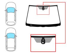 PARE-BRISE TOYOTA AVENSIS 2003-2006 4/5 PORTES / BREAK / AVANT / VERT / AVEC BASE MIROIR / AVEC CAPTEUR MODIFIÉ