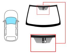 PARE-BRISE TOYOTA COROLLA 2007-2010 4 PORTES / AVANT / VERT / AVEC BASE MIROIR / AVEC CAPTEUR / JOINTS PRÉMONTÉS