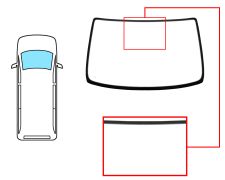 PARE-BRISE TOYOTA HIACE 1996-2001 AVANT / VERT