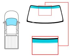 PARE-BRISE TOYOTA HILUX 2002-2004 AVANT / VERT BANDE VERTE